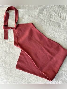 Wilfred Ribbed Halter Knit Top in Rosewood